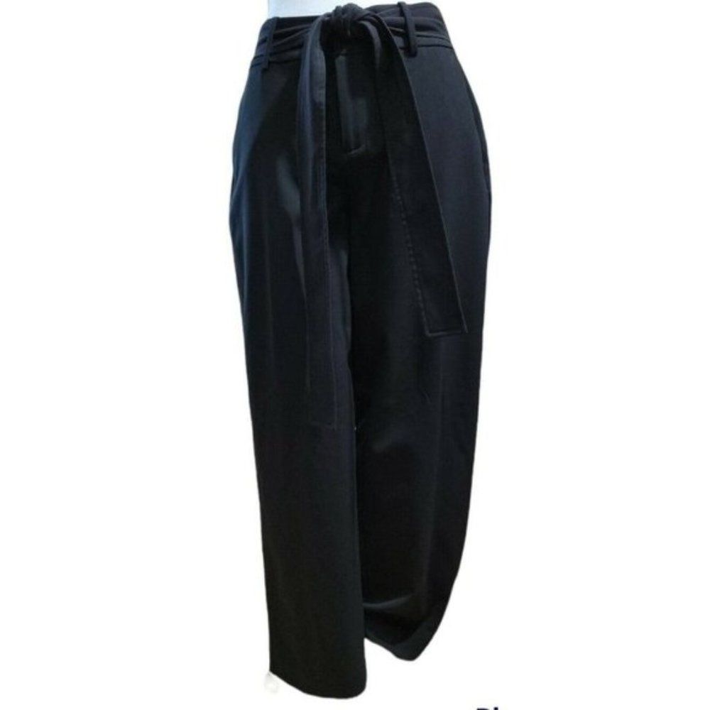 A New Day Stretch Elastizado Black Belted Tie Waist Dress Pants Size 2